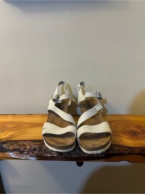 Women's bone colour Strappy Wedge Sandals Size 8
